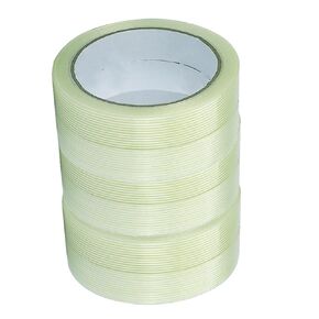 5 Rolls Heavy Duty Filament Strapping Tape, 1.5 Inches x 55 Yards x 5.9 Mil, Reinforced Wearproof Fiberglass Tape, Fiberglass Packing Tape for Wrapping, Repairing Carton, Wood, Steel, Glass