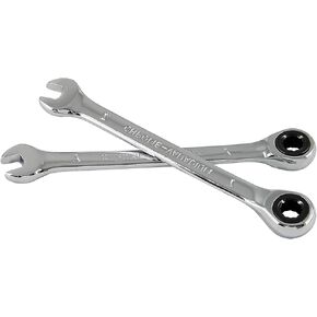 2 Pcs 10mm Ratchet Wrench Metric Ratcheting Wrench Set with 5° Movement and Hardened & 72 Teeth for Projects Metric Tight Spaces