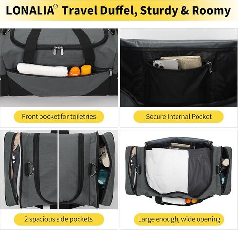 Gym Bag Sport Duffle Bag for Men - 21 in Weekender Travel Bag with Trolley Sleeve (Black) in Saudi Arabia