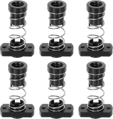 uxcell 2 Pcs Tr8x8 T8 POM Anti Backlash Spring Loaded Nut, Elimination Gap Nut (Acme Thread, 2mm Pitch, 4 Start, 8mm Lead) with 2-M3 Holes for DIY CNC 3D Printer Parts in Saudi Arabia