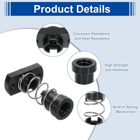 uxcell 2 Pcs Tr8x8 T8 POM Anti Backlash Spring Loaded Nut, Elimination Gap Nut (Acme Thread, 2mm Pitch, 4 Start, 8mm Lead) with 2-M3 Holes for DIY CNC 3D Printer Parts in Saudi Arabia