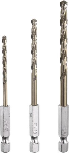 HARFINGTON M35 High Speed Steel Cobalt Twist Drill Bit Set 3/4/5/6/8/10mm with Quick Change 1/4" Hex Shank Jobber Drill Bit for Metal, Steel, Copper, Aluminum, Zinc Alloy in Saudi Arabia