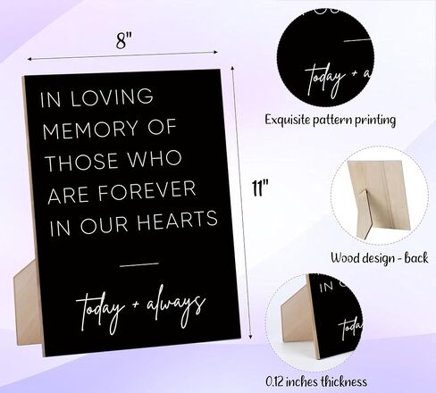 In Loving Memory Wedding Sign, Wedding Memorial Sign, for Funeral Decorations, Wedding Decorations, Wedding Table Decor, Sympathy Gifts for Loss of Loved One, White Simple Style Wood Sign,2 in Saudi Arabia