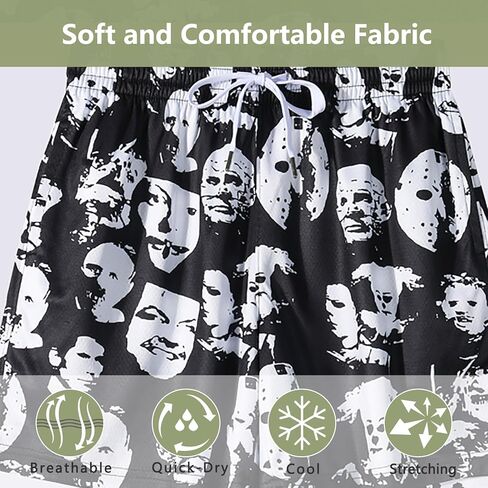 Men's Graphic Print Shorts Retro Basketball Shorts Cool Mesh Shorts in Kuwait