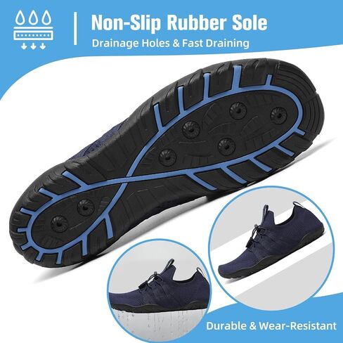 Mishansha Water Shoes for Women Men, Quick-Dry Barefoot Swim Shoes | Non-Slip Aqua Shoes with Drainage Holes, Breathable, Lightweight, for Beach, Pool, River Boating, Yoga, Walking in Saudi Arabia