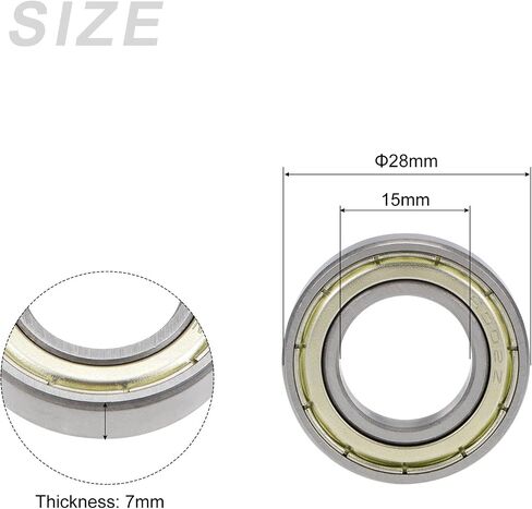 METALLIXITY Deep Groove Ball Bearings (6902ZZ, 15mm x 28mm x 7mm) 4Pcs, Carbon Steel Double Shielded Industrial Bearings - for Industrial Micro Motor in Saudi Arabia