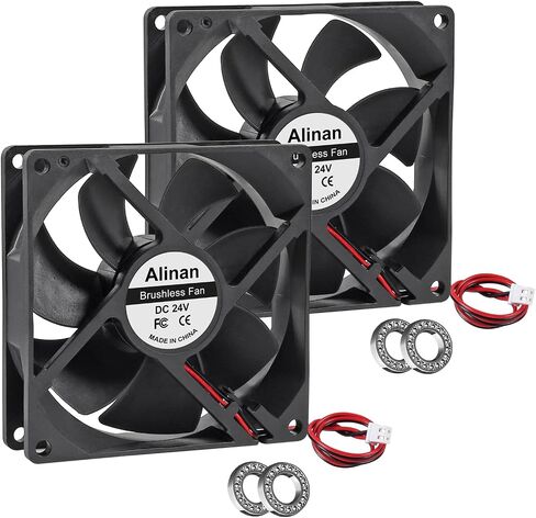 Alinan 2pcs 9225 92mm x 25mm 12V Dual Ball Bearings Brushless Fan 2Pin DC Cooling Exhaust Fan for Radiator DIY Air Exhaust Vent Cooling in Saudi Arabia