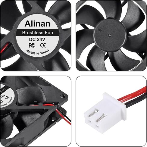 Alinan 2pcs 9225 92mm x 25mm 12V Dual Ball Bearings Brushless Fan 2Pin DC Cooling Exhaust Fan for Radiator DIY Air Exhaust Vent Cooling in Saudi Arabia