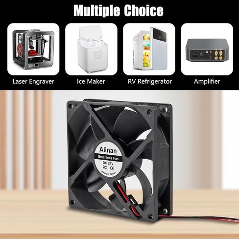 Alinan 2pcs 9225 92mm x 25mm 12V Dual Ball Bearings Brushless Fan 2Pin DC Cooling Exhaust Fan for Radiator DIY Air Exhaust Vent Cooling in Saudi Arabia