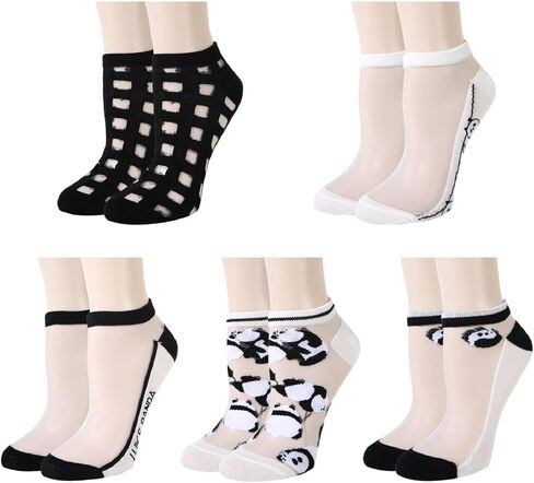 Benefeet Sox النساء الفتيات جوارب من النايلون شفافة شير الكاحل الجوارب شبكة رقيقة الجدة لطيف الدانتيل الجوارب انظر من خلال الجوارب واضحة in Saudi Arabia