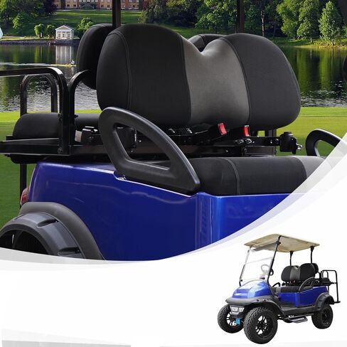Golf Cart Front and Rear Seat Covers Fit EZGO TXT 1994-2013 and Aftermarket Common Rear Seat, Washable Breathable Air Mesh Cloth Adjustable Seat Cover for Golf Cart, Black and Gray in Saudi Arabia