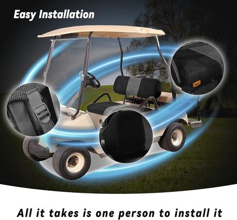 Golf Cart Front and Rear Seat Covers Fit EZGO TXT 1994-2013 and Aftermarket Common Rear Seat, Washable Breathable Air Mesh Cloth Adjustable Seat Cover for Golf Cart, Black and Gray in Saudi Arabia