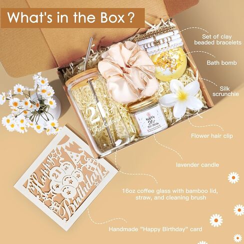 هدايا عيد ميلاد الثلاثين لها ، هدايا عيد ميلاد فريدة من نوعها 30 عامًا للنساء ، وزينة عيد ميلاد الثلاثين لها ، والهدايا لامرأة عيد ميلاد الثلاثين مع كوب القهوة 16 أوقية ، وسوار ، ومقطع الشعر ، وبطاقة عيد ميلاد ، 7 مساءً in Kuwait