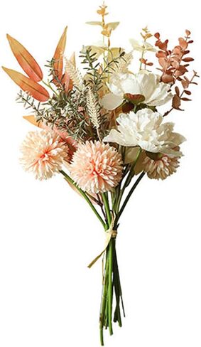 Artificial Dandelion Silk Flowers for Home Decor and Wedding, 2 Bouquet Faux Flower Dining Table Centerpiece. Artificial Plants Peach Flower Arrangement. Silk Flowers for Decoration in Kuwait