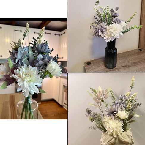 Artificial Dandelion Silk Flowers for Home Decor and Wedding, 2 Bouquet Faux Flower Dining Table Centerpiece. Artificial Plants Peach Flower Arrangement. Silk Flowers for Decoration in Kuwait