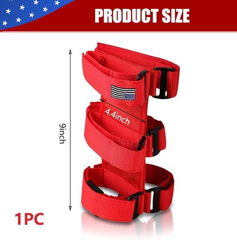 Pack-1 Car Fire Extinguisher Bracket, Adjustable Roll Cage Insulation Support Strap, American Flag Decoration Fixing Strap, Compatible with Jeep Wrangler JK JKU TJ CJ Gladiator (Black) in Saudi Arabia