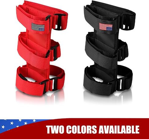 Pack-1 Car Fire Extinguisher Bracket, Adjustable Roll Cage Insulation Support Strap, American Flag Decoration Fixing Strap, Compatible with Jeep Wrangler JK JKU TJ CJ Gladiator (Black) in Saudi Arabia