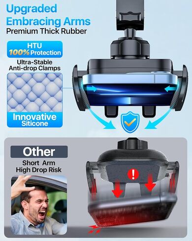 2024 Ultimate Car Phone Mount【80+LBS Strongest Suction & Military-Grade】【Patent & Safety Certs】 Cell Phone Holder Truck Stand for Dashboard Windshield Vent for iPhone 15 Pro Max 14 13 Samsung, Black in Saudi Arabia