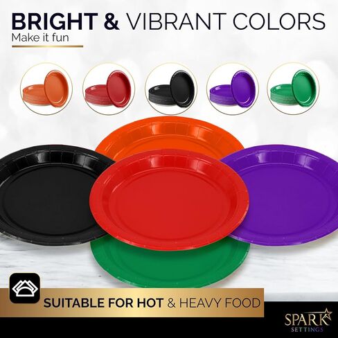Disposable Paper Plates Red, 6 3/4 Inches Paper Dessert Plates, Strong and Sturdy Disposable Plates for Party, Dinner, Holiday, Picnic, or Travel Party Plates, Pack of 50 in Saudi Arabia