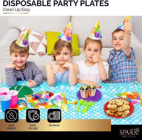 Disposable Paper Plates Red, 6 3/4 Inches Paper Dessert Plates, Strong and Sturdy Disposable Plates for Party, Dinner, Holiday, Picnic, or Travel Party Plates, Pack of 50 in Saudi Arabia