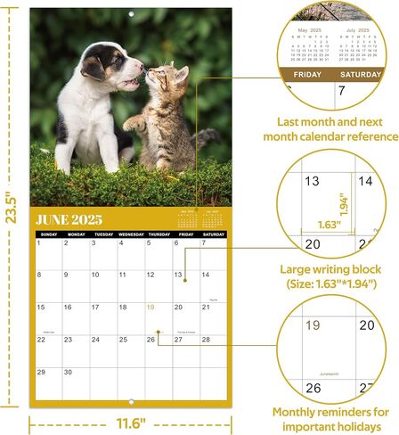 2025-2026 Wall Calendar -2025-2026 Calendar from Jul. 2025- Dec. 2026, Aurora Calendar, 18 Month Wall Calendar with Thick & Sturdy Paper, 12" x 24" Opened, For Gifts in Kuwait