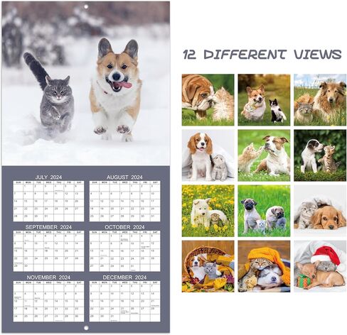 2025-2026 Wall Calendar -2025-2026 Calendar from Jul. 2025- Dec. 2026, Aurora Calendar, 18 Month Wall Calendar with Thick & Sturdy Paper, 12" x 24" Opened, For Gifts in Kuwait