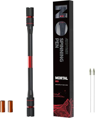 Mortal Spinning Pen Mod by Mr. Nope-Professional Trick Pen لدوران القلم ، وتخفيف الإجهاد ودقة الحيل-متوازنة ، طويلة ، قبضة مضادة للانزلاق ، قلم تدور القابل للكتابة (الذهب) in Kuwait