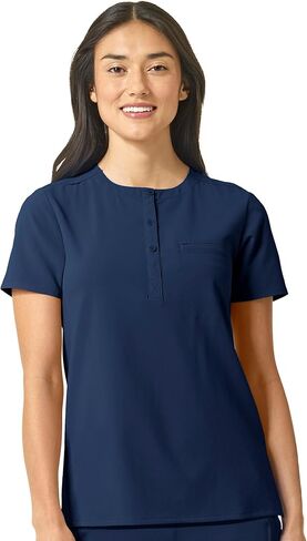 WonderWink Women's Mandarin Collar Tuck-in Scrub Top, Olive, XL in Saudi Arabia