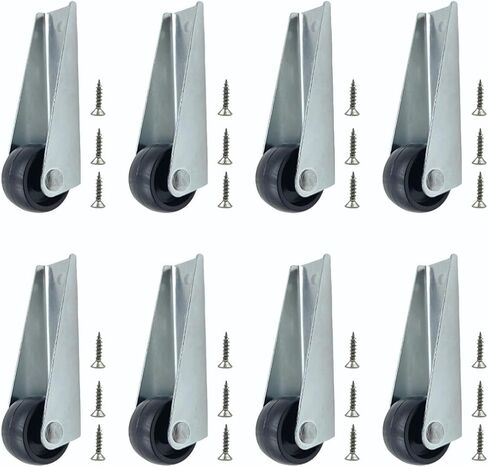 Directional Caster Wheel for Furniture Rolling Cabinet Sliding Door Rolling Bed Drawer Caster,Also for Interior Swing Door/Sliding Door Sagging Repair Caster with Screws (Black-4Pack) in Saudi Arabia