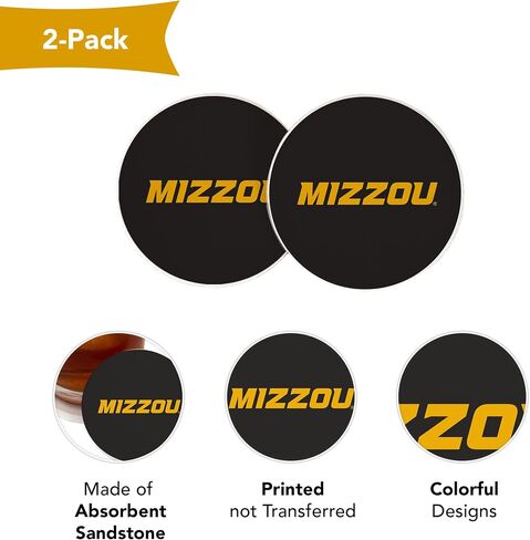 Desert Cactus University of Missouri Car Coaster Mizzou Tigers Absorbent Sandstone Car Cup Coasters Set of 2 (Design A) in Saudi Arabia