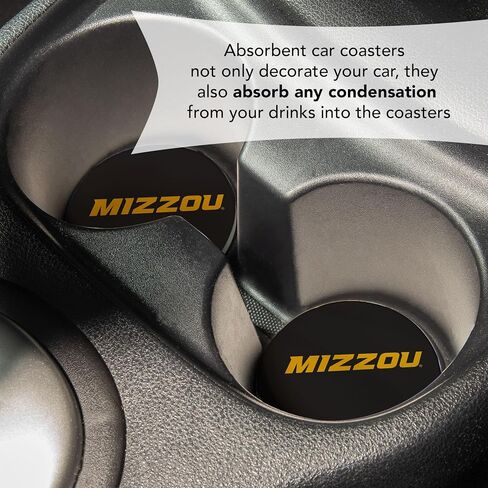 Desert Cactus University of Missouri Car Coaster Mizzou Tigers Absorbent Sandstone Car Cup Coasters Set of 2 (Design A) in Saudi Arabia