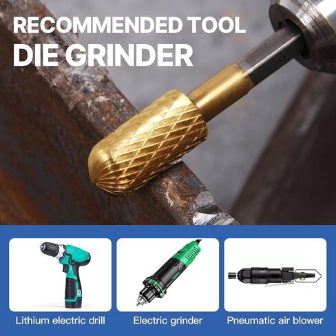 HUHAO Tungsten Carbide Rotary Burr Bit, Double Cut Carbide Burr 1/4" Shank Die Grinder Cutting Burrs Bit for Metal Working & Sturdy in Saudi Arabia