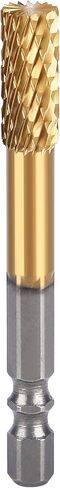 BURR ROTARY CARBIDE ، BURR مزدوجة النحت 1/4 "Hex Shank Die Clrinder Cutting Burr for Metal Rotary Tool ، نحت يعمل على الحطب ، تلميع الحفر المعدني الناعم ، 10 مساءً in Kuwait