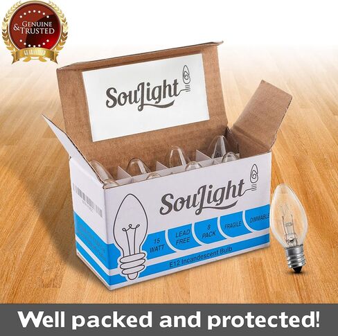 15 Watt Candelabra Base Specialty Bulbs for Salt Lamps, Wax Warmers (12 Pack) – E12 C7 Socket in Kuwait