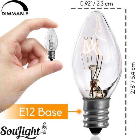 15 Watt Candelabra Base Specialty Bulbs for Salt Lamps, Wax Warmers (12 Pack) – E12 C7 Socket in Kuwait