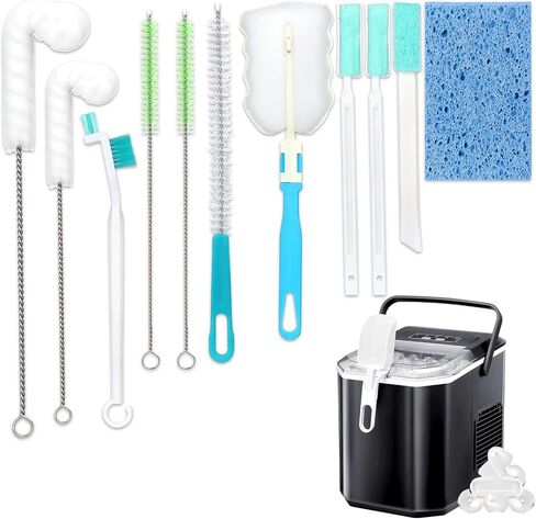 Palksky Ice Maker Cleaning Brush Set, Ice Machine Cleaning Tools - 2Pcs Drain Pipe Brush Nylon Bristles with 8Pcs Crevice Cleaning Brush in Saudi Arabia
