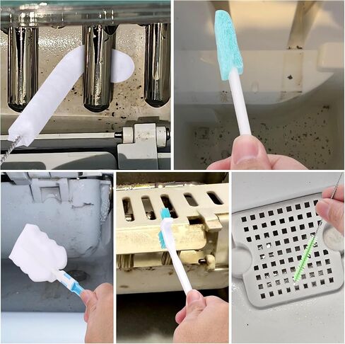 Palksky Ice Maker Cleaning Brush Set, Ice Machine Cleaning Tools - 2Pcs Drain Pipe Brush Nylon Bristles with 8Pcs Crevice Cleaning Brush in Saudi Arabia