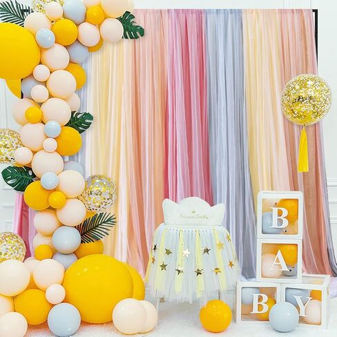Fomcet 6.6FT x 10FT Backdrop Stand Heavy Duty with Base Gold Pipe and Drape Square Backdrop Stand Adjustable Portable Metal Arch Frame for Wedding Baby Shower Birthday Parties Banquet Decorations in Saudi Arabia