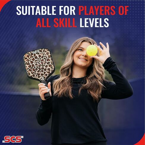 SCS - Pickleball Paddle, 2024 USAPA Approved, Carbon Fiber Surface & Sure-Grip Handle, Lightweight Intermediate, Enhanced Spin Control, Evo-Lite Series in Saudi Arabia