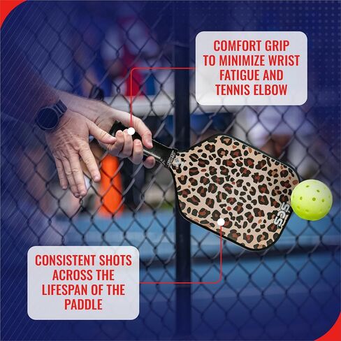 SCS - Pickleball Paddle, 2024 USAPA Approved, Carbon Fiber Surface & Sure-Grip Handle, Lightweight Intermediate, Enhanced Spin Control, Evo-Lite Series in Saudi Arabia