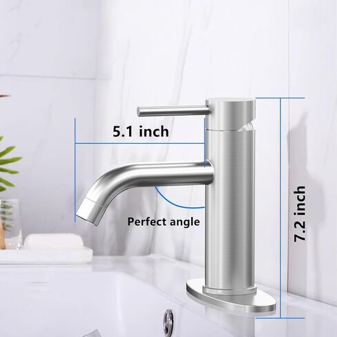 Matte Black Bathroom Faucet Single Handle Bathroom Sink Faucet Matte Black Single Hole Basin Vanity Faucet with Pop-up Drain Suitable for 1 Hole or 3 Hole, Modern One Hole Bathroom Faucet in Saudi Arabia