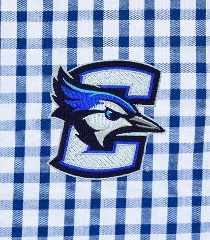 Vantage Apparel Men's Collegiate Easy-Care Long Sleeve Gingham Check Button Down Shirt, Arkansas Razorbacks, Maroon, Medium in Kuwait