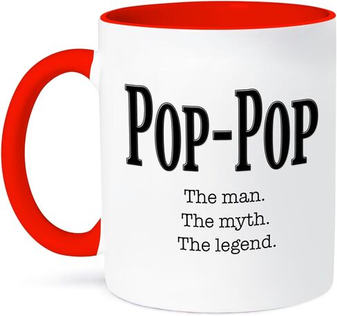 3dRose Pop-Pop The Man The Myth The Legend Grandpa Grandfather Ceramic Mug, 15-Ounce in Saudi Arabia
