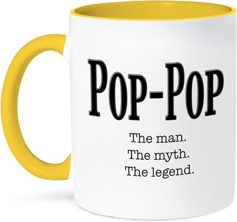 3dRose Pop-Pop The Man The Myth The Legend Grandpa Grandfather Ceramic Mug, 15-Ounce in Saudi Arabia