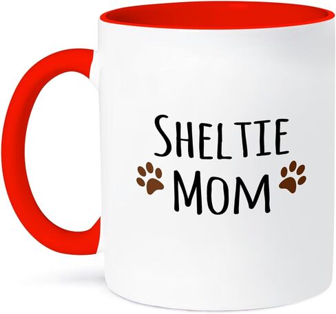 3dRose Sheltie Dog Mom Mug, 11 oz, Black in Saudi Arabia