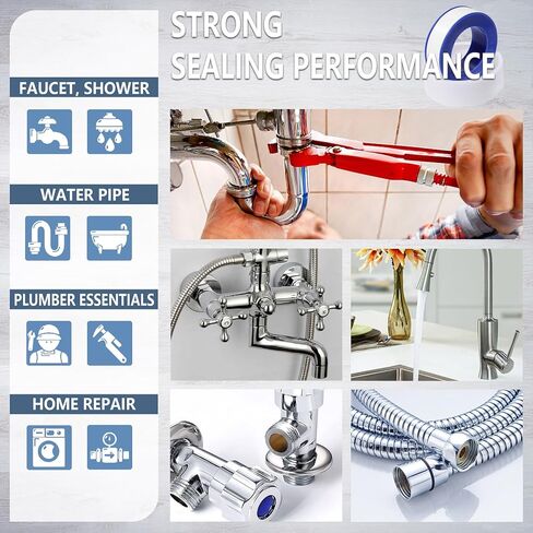8 لفات تفلون شريط ، شريط السباكين (1/2 بوصة × 520 بوصة) ، شريط ptfe لشريط الختم ، شريط السباك in Kuwait