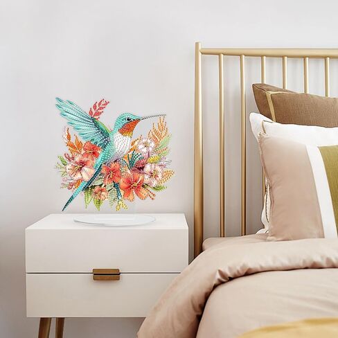 زهور Ghkud Diamond Painting Desktop Ornament مزدوجة ، وقفا الحلي الفنية الماس للبالغين ، DIY خاص الماس الأحجار الكريمة طاولة وضع الطاولة الطاولة للديكور المنزلي in Kuwait