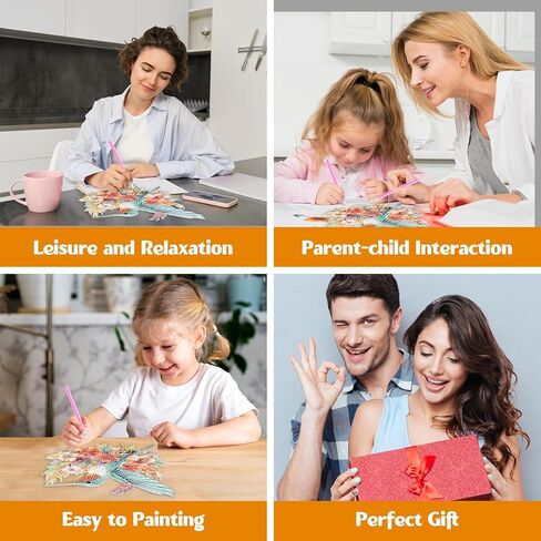 زهور Ghkud Diamond Painting Desktop Ornament مزدوجة ، وقفا الحلي الفنية الماس للبالغين ، DIY خاص الماس الأحجار الكريمة طاولة وضع الطاولة الطاولة للديكور المنزلي in Kuwait