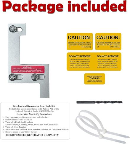 Generator Interlock Kit Replaces SD-200SA for Safe Portable Power Use During Outage, for Homeline Meter Main 150 or 200 amp Breaker in Saudi Arabia
