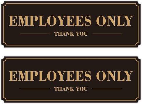Employees Only Sign for Door, (2 Pack) Self-Adhesive Staff Only for Business Door and Wall 9 x 3 Inches black/white in Saudi Arabia